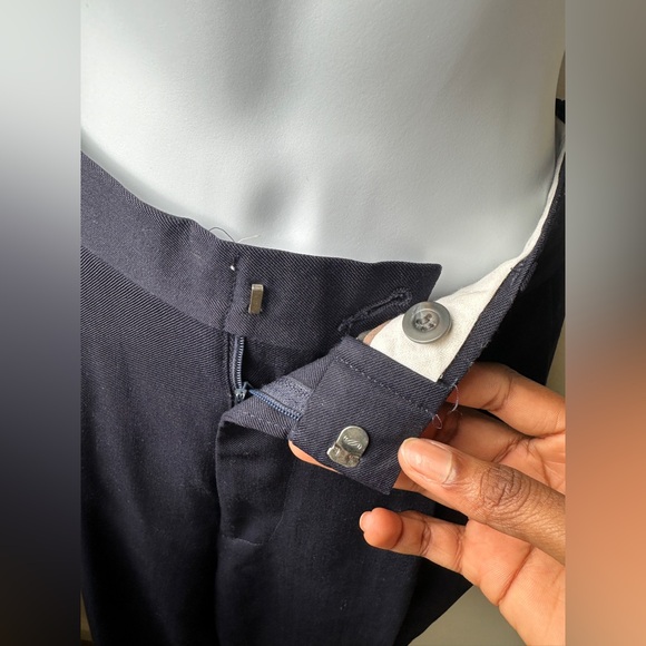 Slates Wool Blend Trousers, Navy Pleated Pants, Size 30x29 – Pre-Loved - Picture 3 of 4